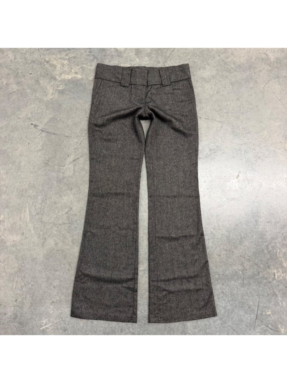 Lila 2000s Low Rise Herringbone Flare Trousers